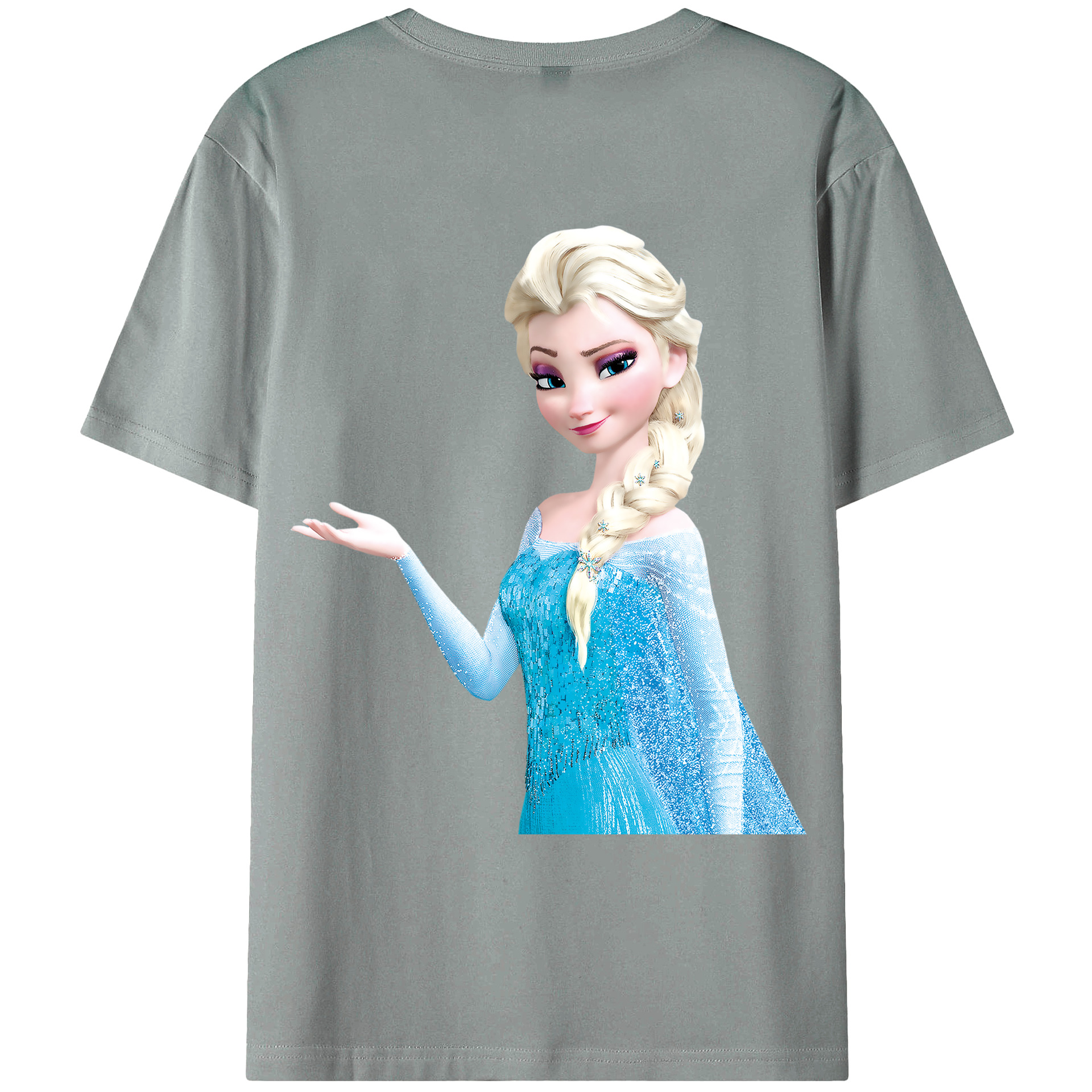 （画像用） アナと雪の女王 アンナ エルサ Frozen Anna Elsa 綿100％ メンズ半袖Tシャツ（バックプリント） 通気性